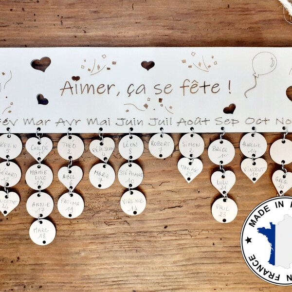 Calendario 2025, calendario de pared, calendario de madera, cumpleaños perpetuo, calendario infantil 2025, regalo de navidad, mesa de cumpleaños 2025