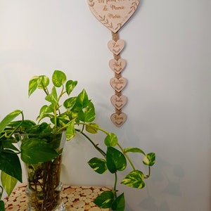 Oma-Schild kleine Herzen, personalisiertes Stammbaumschild, Familiennamenschild, Großmuttertag, Oma-Geschenk Bild 7