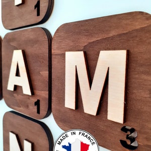 Carta de scrabble de pared, carta de scrabble gigante de madera, carta de pared de scrabble gigante, regalo de Navidad, decoración de pared personalizada