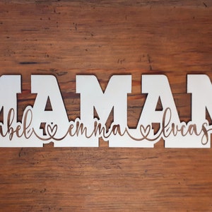 personalized mom decoration - mother&#39;s day gift - personalized gift - family - personalized wooden word - original gift