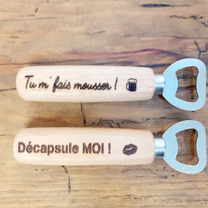 Personalized wooden bottle opener, bottle opener, customizable wooden gift, gift for everyone with engraved message