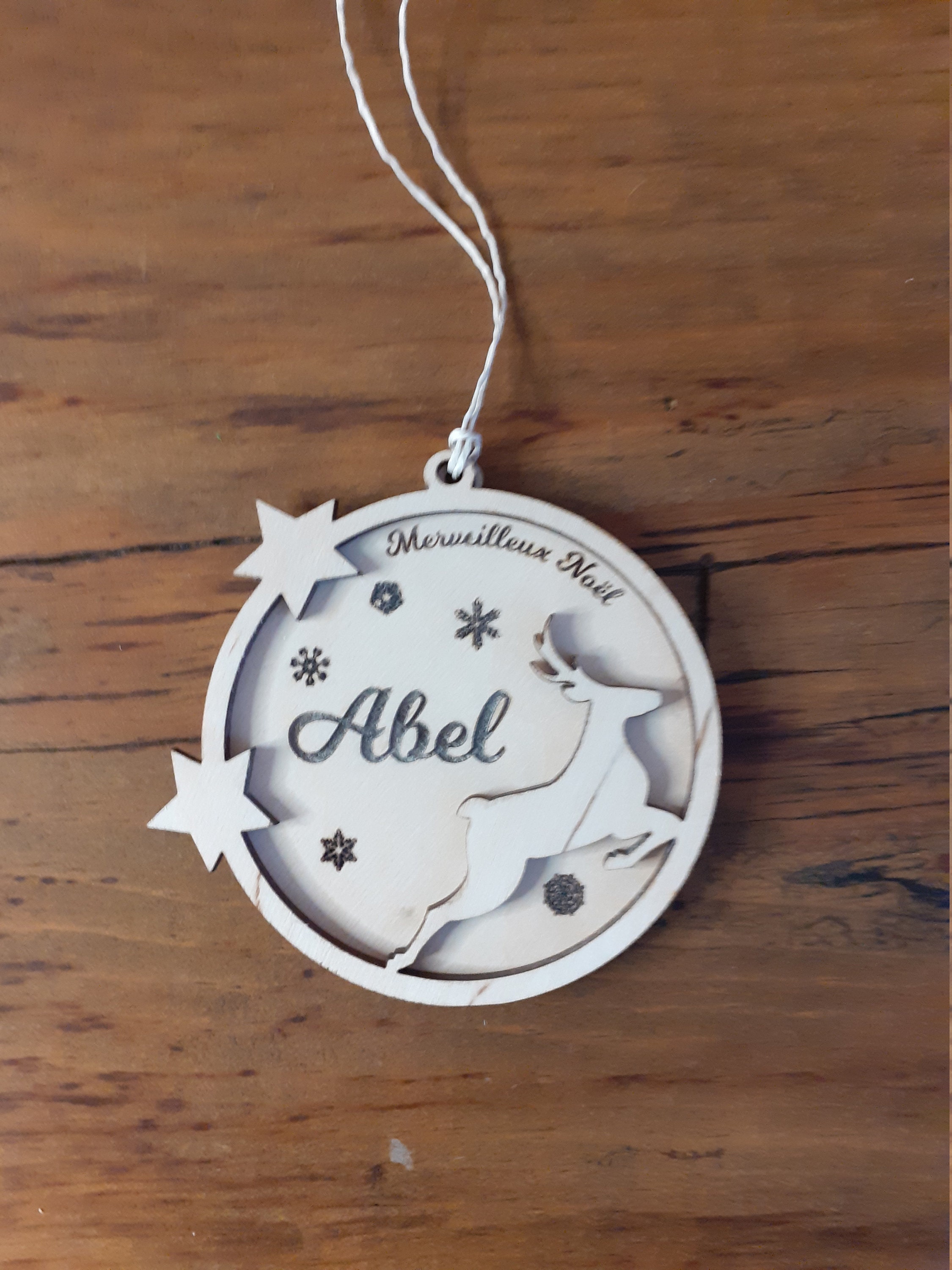 Boule de Noël Personnalisé en Bois