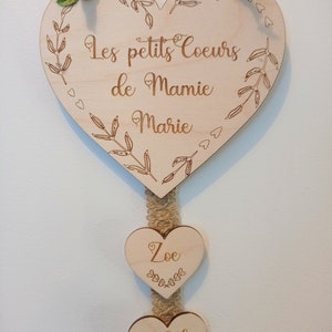 Oma-Schild kleine Herzen, personalisiertes Stammbaumschild, Familiennamenschild, Großmuttertag, Oma-Geschenk Bild 3