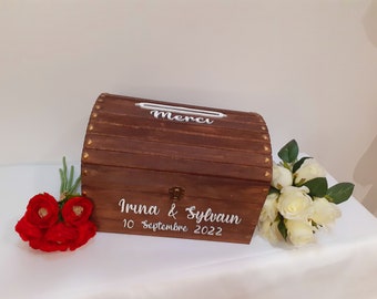 Wedding urn, country wedding urn, wood wedding urn, wedding chest, wedding decoration, personalized wedding