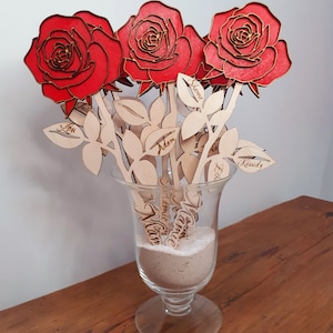 Regalo rosa para mamá - flor de madera - feliz día de la madre - rosa de madera - flor eterna personalizada - maestra - abuela - madrina - atsem