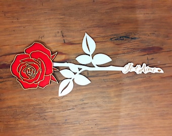 Eternal rose finely engraved wood, Valentine's Day, Valentine's Day gift, personalized gift, gift for her, him