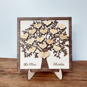 Moldura de família personalizada, placa de nome de família personalizável, decoração para casa, gravura, madeira, família, Natal