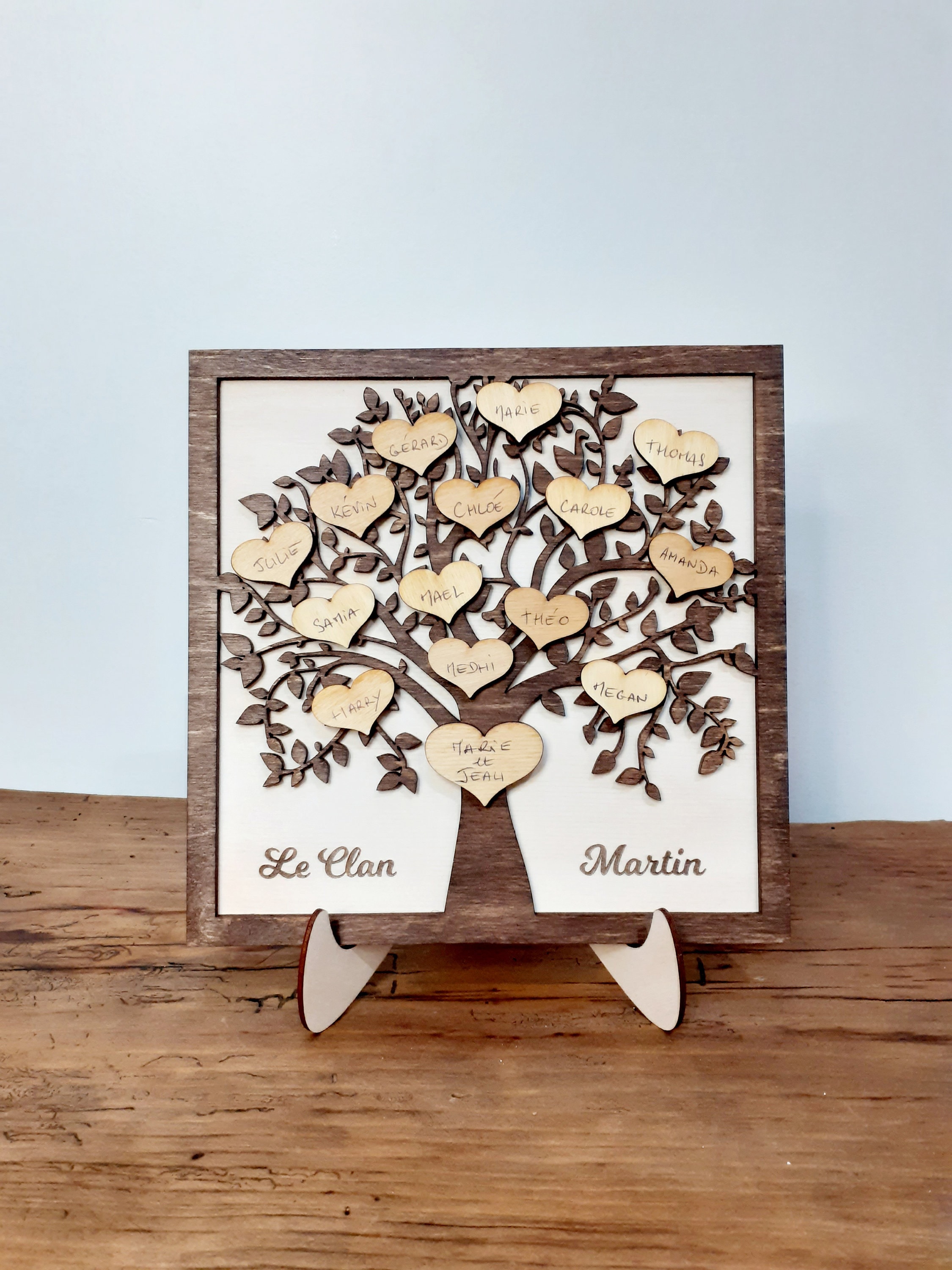 Cadre Famille Personnalisé, Signe de Nom Personnalisable, Décoration d'intérieur, Gravure, Bois, Fam