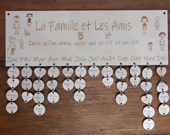 Calendrier personnalisable Prénom Cadeau d'anniversaire Animaux Calendrier personnalisable Prénom Cadeau d'anniversaire Animaux