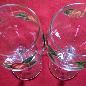 Vintage Set 2 Franciscan Apple Pattern Hand Painted Water Goblet/Replacement Set.