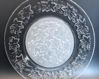 Fantasia Crystal by Princess House 10&quot; Poinsettia Dinner Plate. ( Plates are sold Individually)