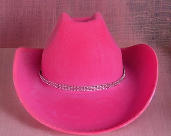 Neon Pink Rhinestone Cowboy Hat