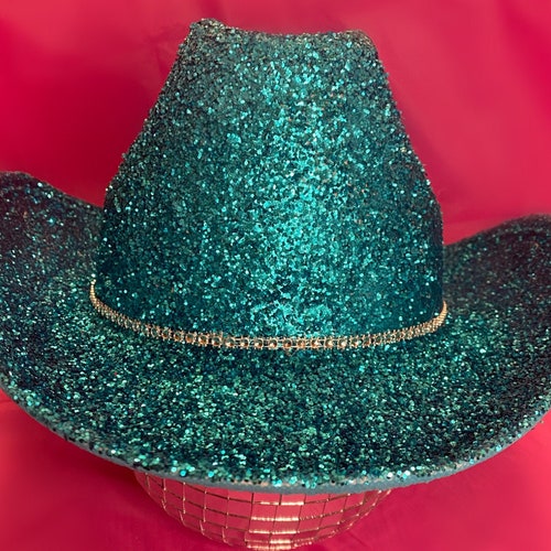 Space Cowboy Cowgirl Hat Metallic Blue Cowboy Hat Fur Trim Etsy