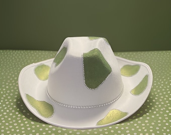 Green Cowprint Cowboy Hat