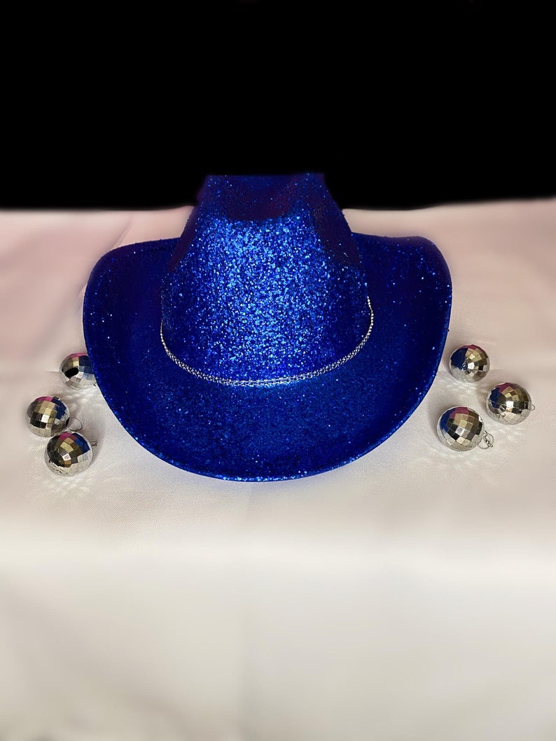Royal Blue Glitter Cowboy Hat Etsy