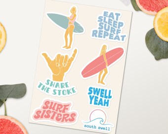 4.25" Local Motion Surfing Vinyl Sticker – Classic Surfer Decal For Laptop, Car, Bong – Made In USA