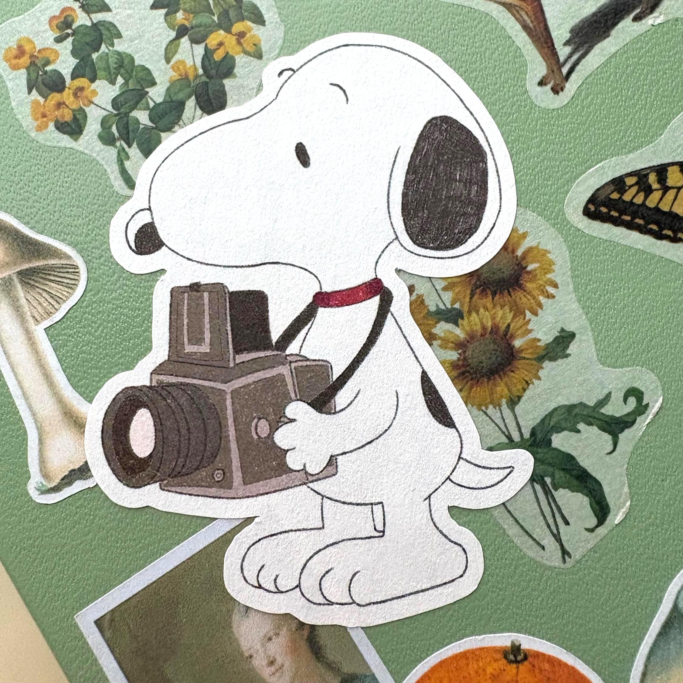 Snoopy Hasselblad - Film Camera - hand-drawn, professionally printed, 70mm custom cut Sticker.