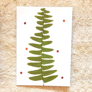 Carte de Noël | Vraies feuilles pressées