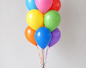 DIY Ballonstrauß, 10 Latexballons à ca. 25 cm in 6 Farben