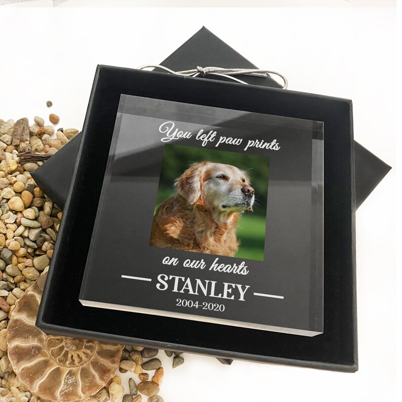 Personalised Custom Made Pet Memorial Acrylic block, Keepsake, Pet loss, Cherished gift, Dog, Cat, Pet. image 2