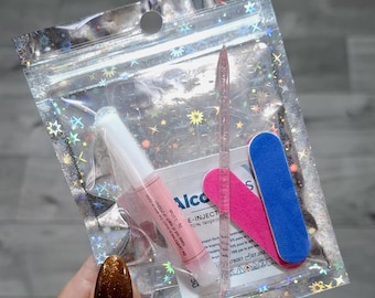 Nail Prep Kit: Press On Nails Application - Includes Glue & File