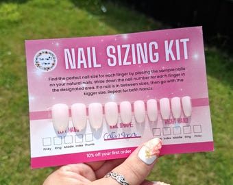 Press On Nails Sizing Kit plus 10% Off Code