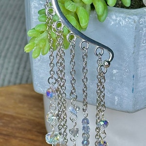 Celestial ear cuff, fantasy ear cuff, no piercing earrings, moon and star ear cuff, iridescent ear cuff, bohemian jewelry