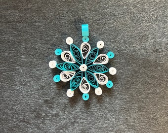 Custom handmade quilled paper snowflake/mandala ornament