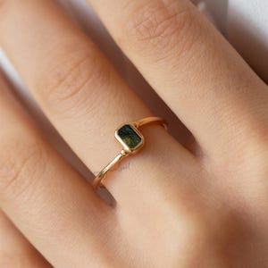 100% natural moldavite Ring, natural  Rough Moldavite Ring raw Ring Sterling Silver Genuine Czech Republic Moldavite Ring Raw Moldavite Ring