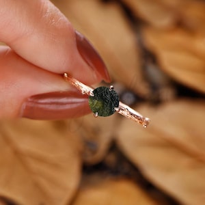 100% natural moldavite Ring, natural  Rough Moldavite Ring raw Ring Sterling Silver Genuine Czech Republic Moldavite Ring Raw Moldavite Ring
