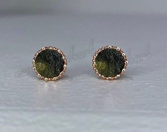 Raw Moldavite earring, 925 silver earring, handmade earring. Gift for her, women gift, crismas Gift