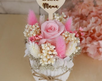 Trockenblumengesteck Muttertag| Muttertagsgeschenk| Trockenblumen rosa | Tischdeko Infinity Rose