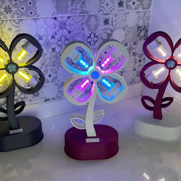 Luminaria mit wiederaufladbarem Akku im 3D-Druck – Blume – Die Lichter meines Salento