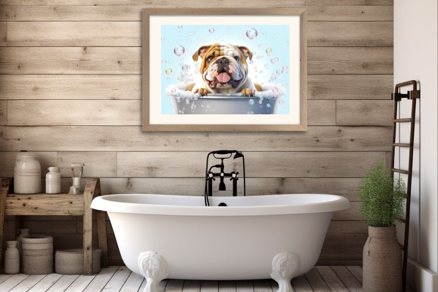 Bulldog Wall Art, Gift for Bulldog Lovers, Pet Portrait, Bulldog