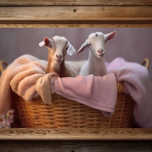 Baby goat wall art, farmhouse rustic decor, farm photography, goat portrait, laundry room print, gift for goat lover