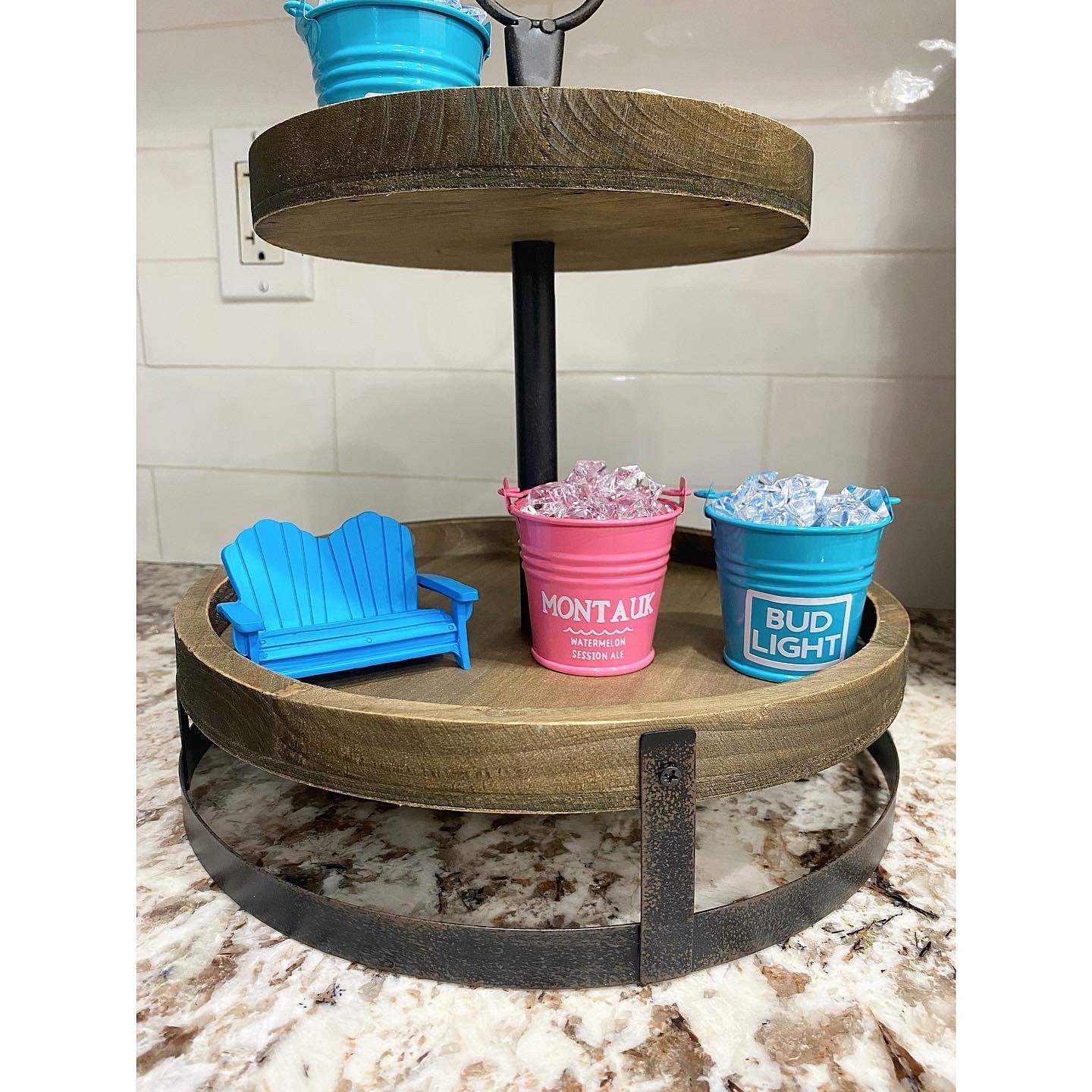 Mini Metal Buckets, Mini Beach Buckets for Tiered Trays, Mini Beach