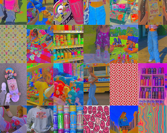 Indie Aesthetic Kit, Indie Kid Collage, Indie Room Decor, Indie Collage  (Digital Download) 100 PCS