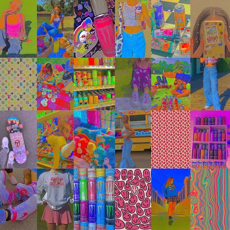 Indie Aesthetic Kit, Indie Kid Collage, Indie Room Decor, Indie Collage Digital Download 100 PCS image 2