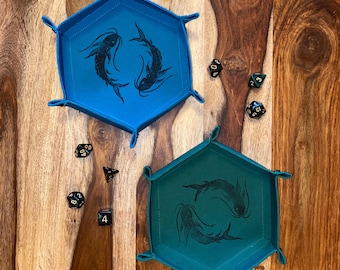 Bandeja de dados Catfish para juegos de mesa y TTRPGS - Cosida e impresa a mano