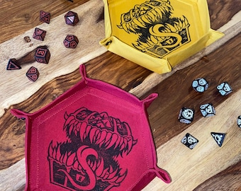 Bandeja de dados Mimic Chest para juegos de mesa y TTRPGS - Cosida e impresa a mano