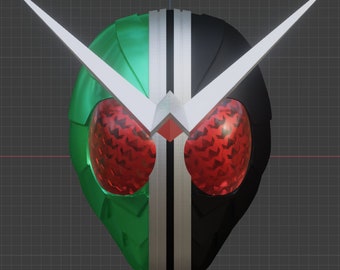 Kamen Rider W fully wearable cosplay helmet 3D printable STL file