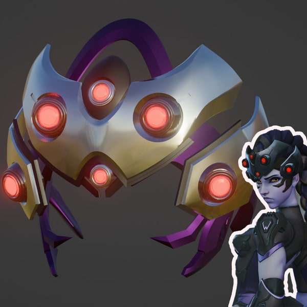 Overwatch 2 Widowmaker high detailed head pieces cosplay props 3D printable STL file