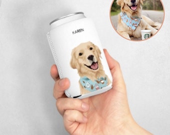 Custom Pet Gift, Personalized Pet Can Cooler, Slim Can Cooler with Your Photo, Pet Photo Gifts, Custom Can Cooler with your Photo