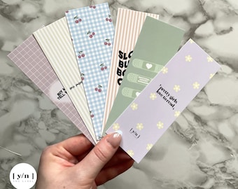Spring Colorful Bookmarks | Pastel Bookish Double Sided | Booktok Book Lover Gift | 2” x 6” Double-Sided