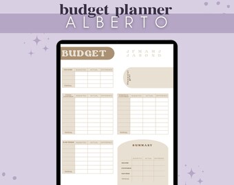 ALBERTO | Monthly Budget Planner Spread | Digital Download