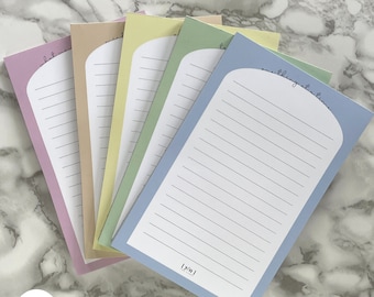 Pastel To Do List Notepads, Medium Sized (5.5 x 8.5), 50 Sheets, Productivity & Organization Memo Pad | Colorful Stationary