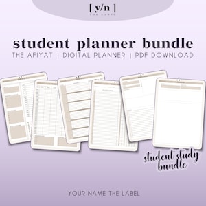 AFIYAT | Studienreihe Planer Bundle | Studentenplaner | US Letter Größe | PDF Download für Goodnotes oder Notability