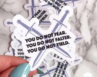 You Do Not Yield Stickers | ACOTAR Rhysand Stickers | Bookish Sticker for Laptop, Water Bottle, Kindle, iPad | Romantasy Book Lovers Merch