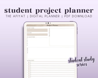 AFIYAT | Project Management Planner | Student Planner | US Letter Size | PDF Download for Goodnotes or Notability