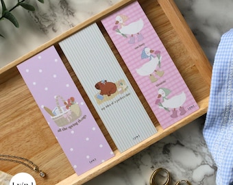 Cozy Pastel Spring Bookmarks | Soft Girl, Cottage Core Collection, Double Sided